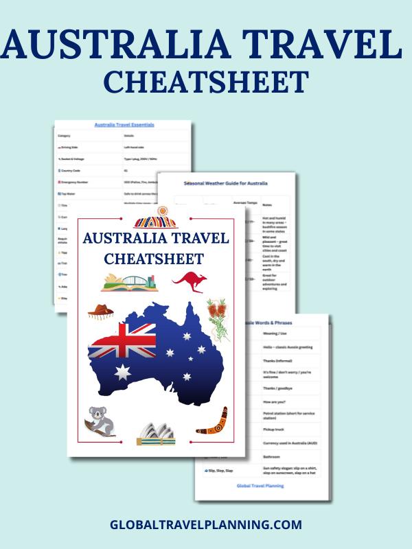 Australia Travel Cheatsheet Cover