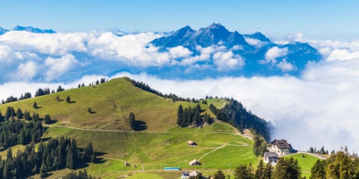 Mount Pilatus through the clouds a view many Mt Pilatus tours offer