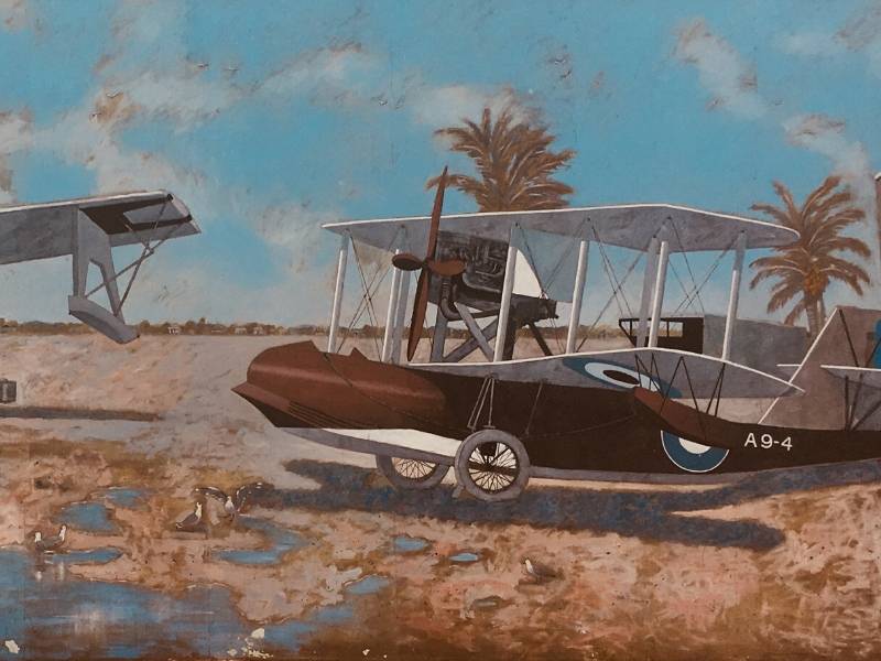 Airplane mural in Bowen