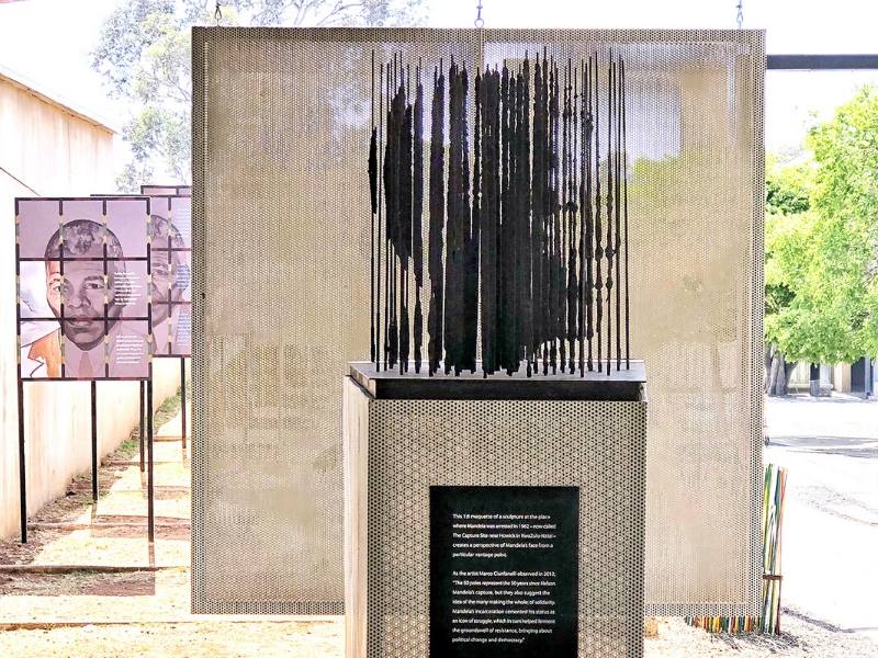Sculpture of Nelson Mandela.