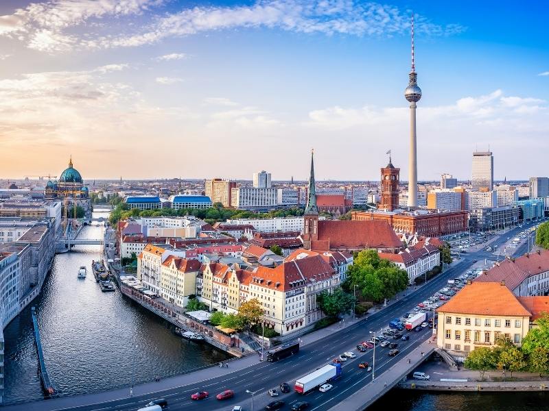View of Berlin a city which appears in many German TV shows on Netflix.