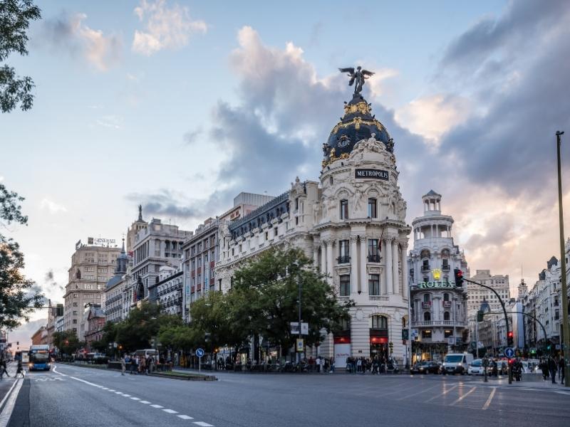 Gran Via Street in Madrid
