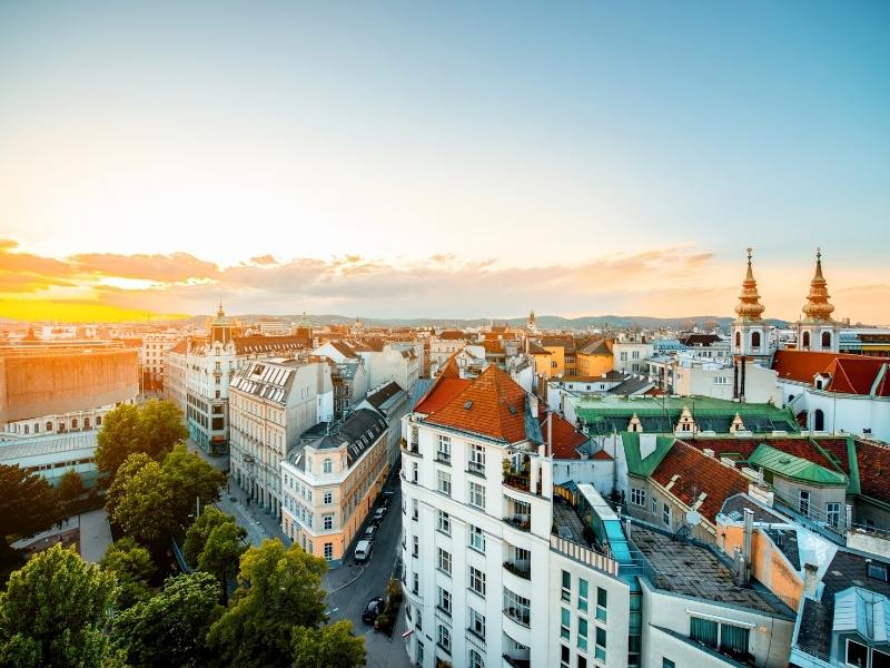 An aerial view of Vienna.