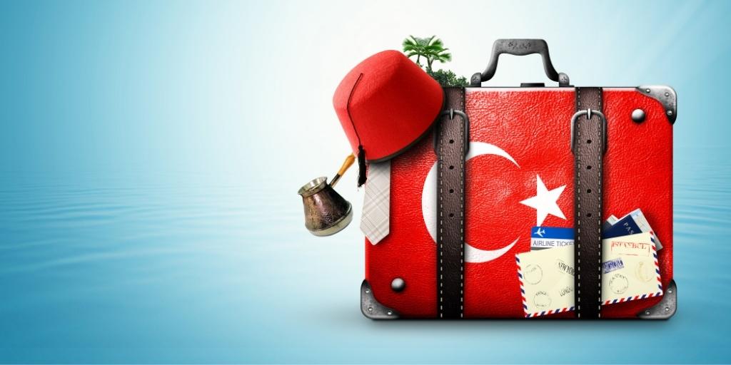 Suitcase with Turkish flag