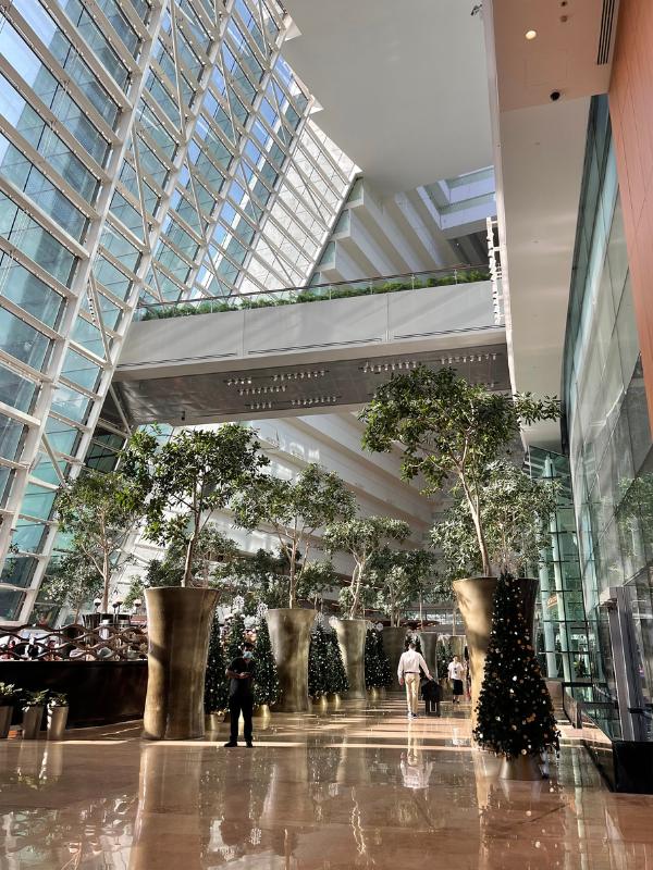 The lobby at the Marina Bay Sands hotel
