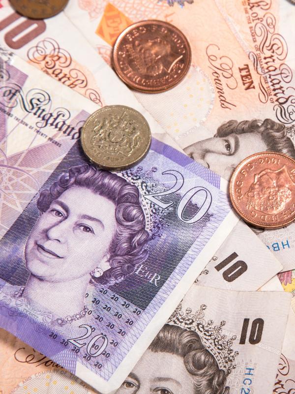 UK cash and coins.