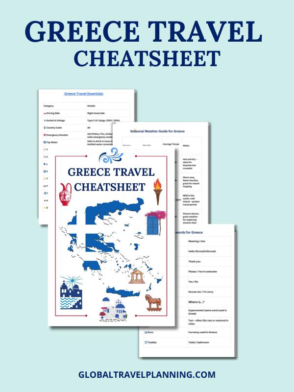 Greece Travel Cheatsheet Cover