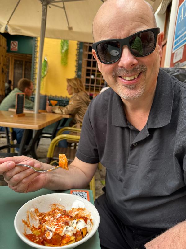 Doug eating lunch in seville