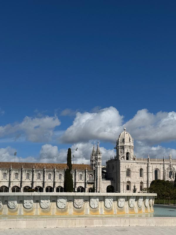 Jeronimos Monastery with fountain