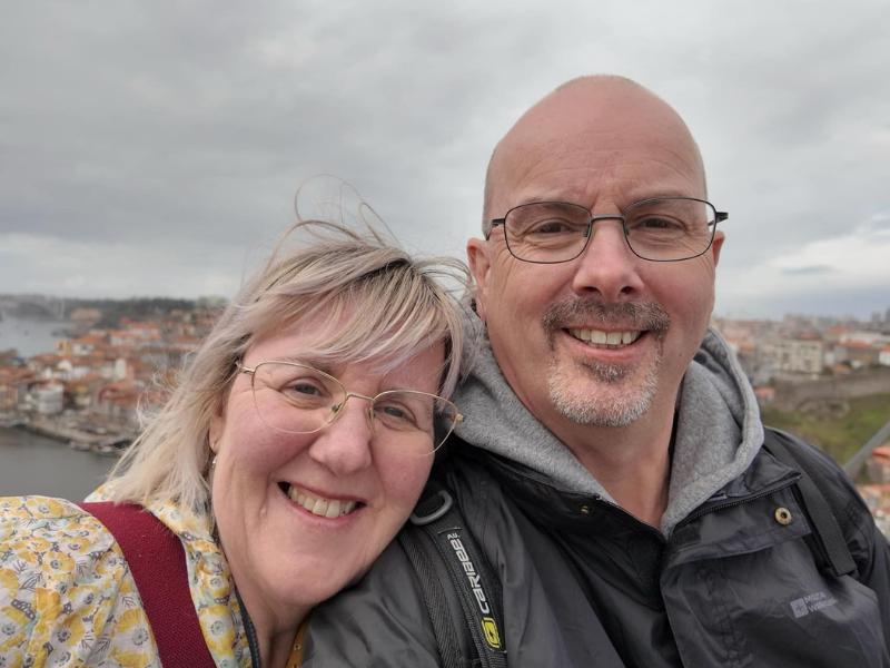 Tracy and Doug Porto in wind