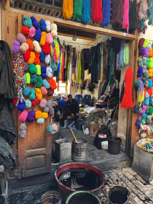 Vibrant wool in Fez
