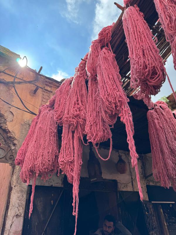 Wool dying in Marrakesh souk