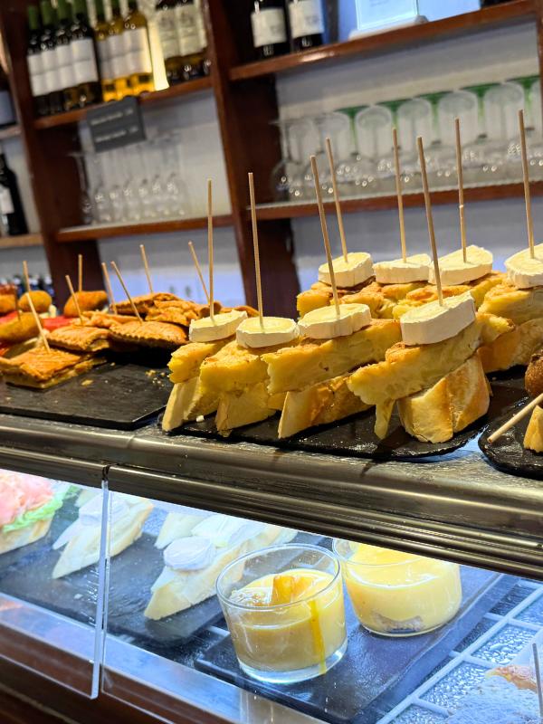 A counter with tapas