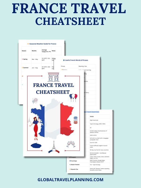 France Travel Cheatsheet