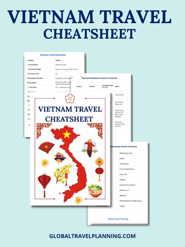Vietnam Travel planning cheatsheet