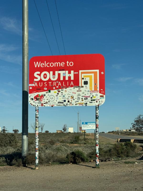 Australia road trip sign for South Australia