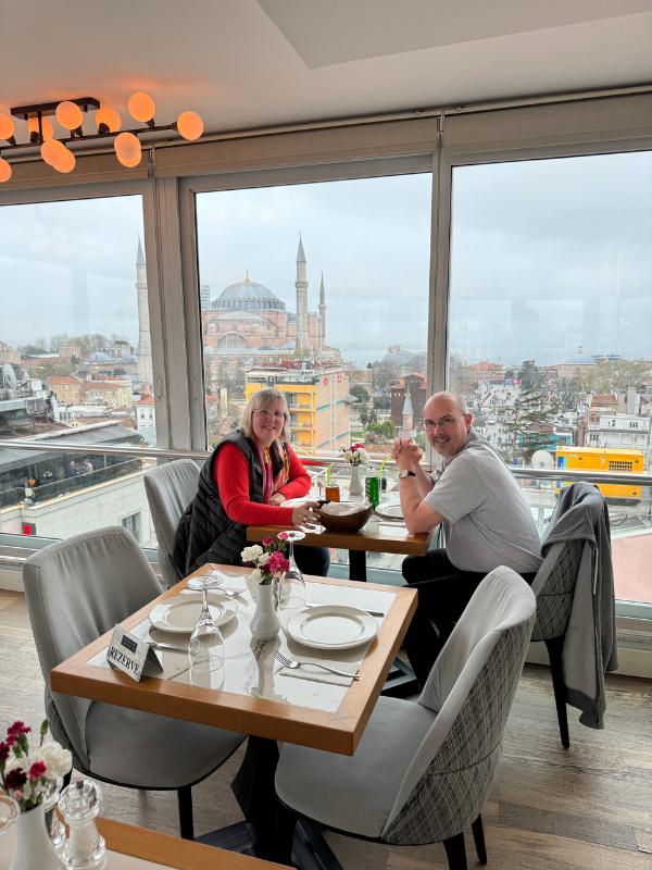 Tracy and Doug in Turkey researching for this guide to Istanbul.