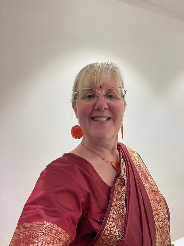 Tracy in sari