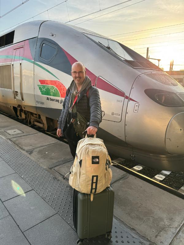 Doug suitcase and backpack