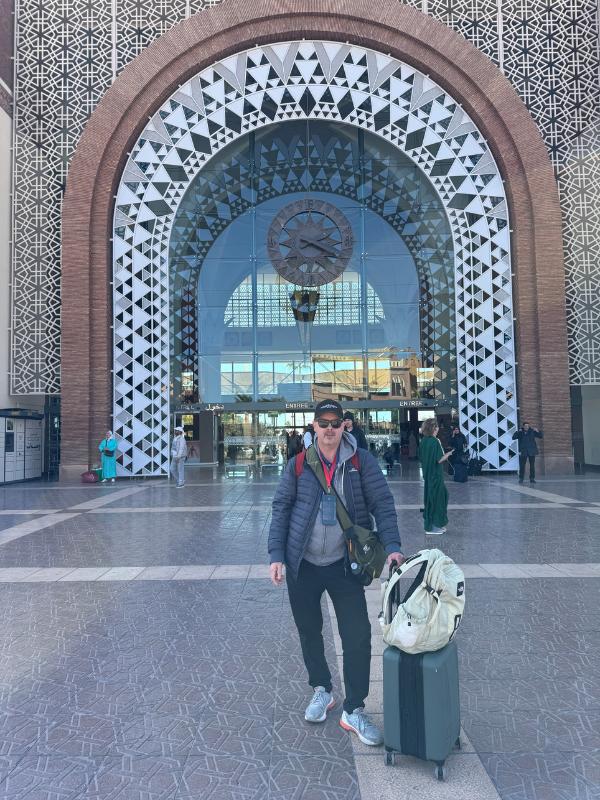 Doug wheelie suitcase and backpack