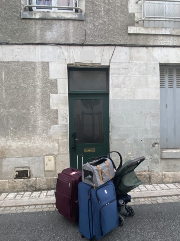 Orleans Bags outside our new home